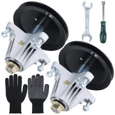 Imagem de Lawneagle Conjunto de 2 eixos lubrificados 918-06989 substitui o eixo Craftsman 918-06989 918 06989 91806989 618-06989 618 06989 para Craftsman T150 T1500 T166666 00 T1 700 Huskee LT4600 tratores de