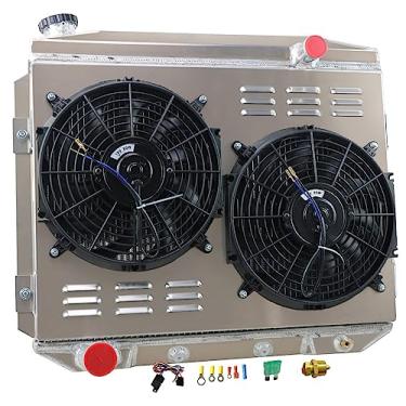 Imagem de RadRace Radiador de alumínio de 4 fileiras para Ford Fairlane Ranchero Galaxie Mercury Montclair Park Lane Monterey Edsel V8 57 58 59