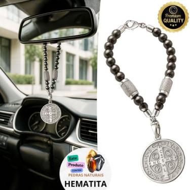 Imagem de Penduricalho Porta Chave Retrovisor de Carro São Bento Níquel - GRANAD