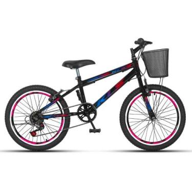 Imagem de Bicicleta Aro 20 Kls Sport Gold V-Brake Mono 7 Marchas Feminina, Preto