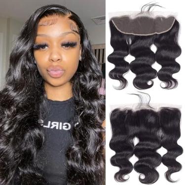 Imagem de GYAJEP Body Wave Frontal 13X4 Hd Transparente Lace Frontal Fechamento 100% Cabelo Humano Virgem Brasileiro Frontal Fechamentos Orelha A Orelha Lace Frontal Cor Natural 150% Densidade (20 Polegadas,