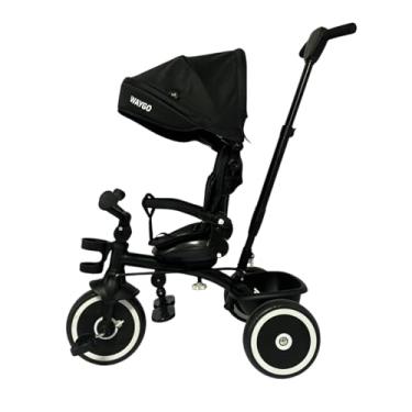 Imagem de Triciclo Infantil Com Empurrador 2 em1 Waygo Preto Maxi Toys