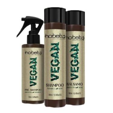 Imagem de Hobety Vegan Kit Shampoo+Bálsamo 2x300 e Pré-Shampoo 150ml