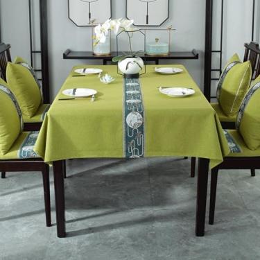 Imagem de KAIJIE Toalha de mesa de chá retangular estilo chinês imitação de tecido de algodão e linho estampa animal para decoração de festa piquenique e jantar 100 x 160 cm C verde fruta