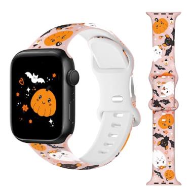 Imagem de Pulseira feminina de relógio de Halloween compatível com Apple Watch de 38 mm, 40 mm, 41 mm, 42 mm, 44 mm, 45 mm, 49 mm e 46 mm, compatível com Apple Watch séries 10, 9, Ultra, 8, 7, 6, 5, 4, 3, 2 e 1