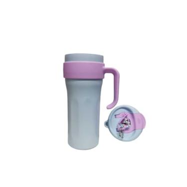 Imagem de Garrafa Térmica de Inox 1200ml com Canudo, Alça e Tampa(azul+roxo)