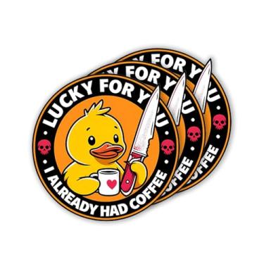 Imagem de Lucky for You I Already had coffee adesivo, adesivos de vinil decorados para adesivos de livros, carros, garrafas de água, telefone, livros, laptop, Kindles, presentes femininos e masculinos