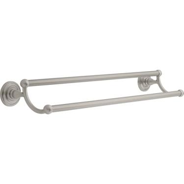 Imagem de Delta Faucet Acessórios de Banho 138278 Greenwich 61 cm Suporte de toalha duplo para banheiro, SpotShield níquel escovado