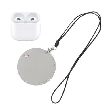 Imagem de Capas para fones de ouvido e fones de ouvido – Bolsa para fone de ouvido | Capa para fones de ouvido | Capa para fone de ouvido pequena de couro PU com cordão longo | Bolsa de fone de ouvido com botão