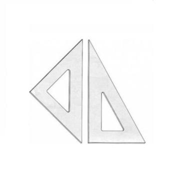 Imagem de Par De Esquadro Acrilico Desenho Técnico 30 Cm - Fenix