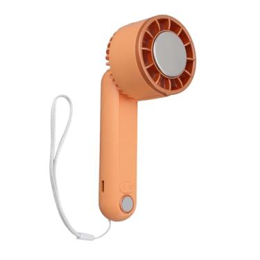 Imagem de Zhjvihx Ventilador Portátil Portátil, Mini -pequeno Ventilador de Mão Dobrável Display Digital Inteligente para Viagem (Laranja)