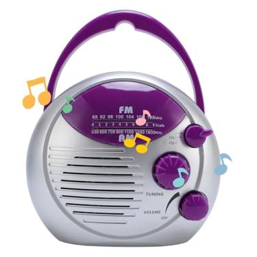 Imagem de Dpofirs AM FM Rádio de Chuveiro, Rádio Portátil de Banheiro Pendurado Com Alto -falante Embutido, Controle de Volume de Rádios Alimentado por Bateria IPX4 para a Cozinha Ao Ar Livre