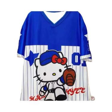 Imagem de Camiseta Hello Kitty Com Decote Em V Para Mulheres E Homens, Leve, Res
