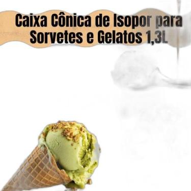 Imagem de Kit 6 Caixas De Isopor Cônica 1,3 Litros Sorvetes E Gelatos - Mundi Ep