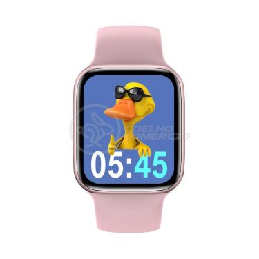 Imagem de Relógio Smartwatch Hw22 Rosa Ligações Monitor Cardíaco