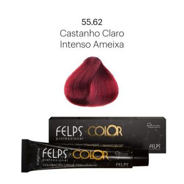 Imagem de Coloração Profissional Felps Ameixa Vermelho Especial 55.62 - 60g - Fe