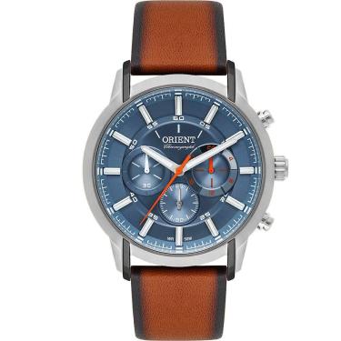 Imagem de Relógio ORIENT masculino cronógrafo prata azul MTSCC047 A1MX
