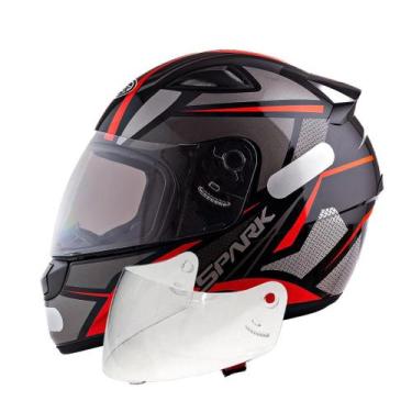 Imagem de Capacete Masculino Ebf Spider Vermelho Mais Viseira Cristal 2.2mm, 58