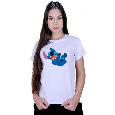 Imagem de Camiseta Baby Look Feminina Lilo Stitch Sapeca - Lafre, Branco, M