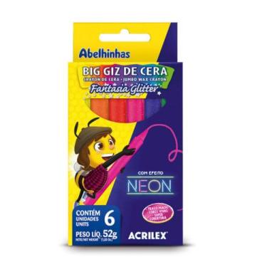 Imagem de Big Giz de Cera Glitter Acrilex 6 Cores 52g