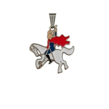 Imagem de Pingente Imagem São Jorge 3 Cm Metal Niquelado - Lua Mística - 100% Or