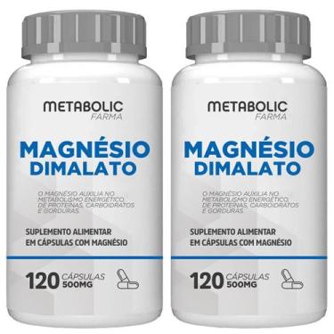 Imagem de 2x Magnesio Dimalato 500mg 240 cápsulas Metabolic Farma