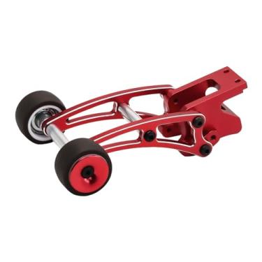 Imagem de harayaa Acessório para cabeça e roda de carro RC, fácil de instalar, atualização leve, liga de alumínio, peça para carro RC, barra de roda para 1/14 14210, Vermelho
