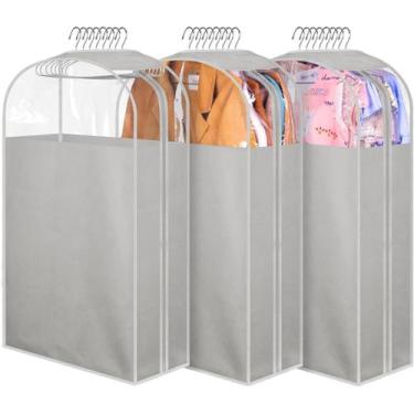 Imagem de Sacos de vestuário MISSLO 10 reforçados para pendurar roupas 32 ternos