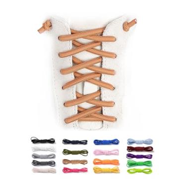 Imagem de VEILLEONG Cadarços elásticos sem amarração para tênis, tamanho único para crianças e adultos, 1 par marrom, X-Large