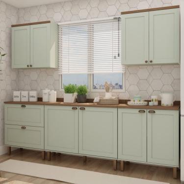 Imagem de Cozinha Completa Filadélfia 9 Portas 1 Gaveta Menta - Panorama Móveis