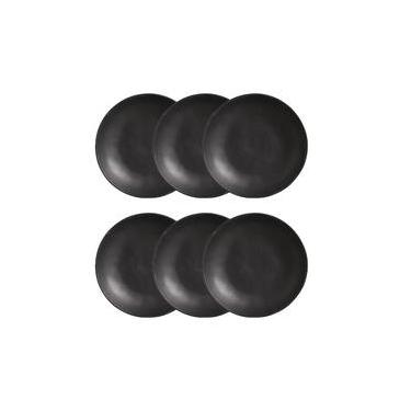Imagem de Conjunto de Pratos Fundos Porto Brasil Bio Preto Matte 1,1 litros – 6 Peças