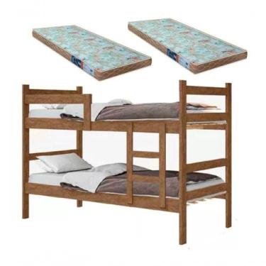 Imagem de Beliche Porto Gabrielli 100% MDF Com Escada Castanho Vira 2 Camas Solt