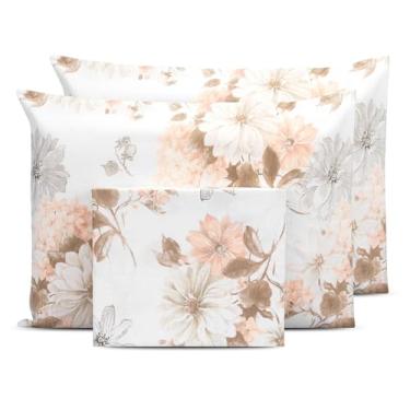 Imagem de Lençol SUPER KING 3 pçs c/Elástico Percal 180 Fios - Estampado 80% Algodão (PETALLI)