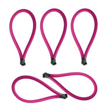 Imagem de Pacote com 5 cabos elásticos de substituição para trampolim, cordas elásticas de 15 cm para mini trampolim (rosa)