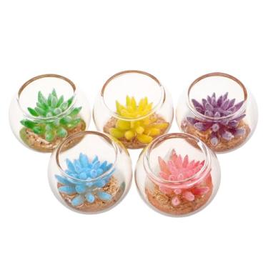 Imagem de TOYANDONA Acessórios para Plantas Em Miniatura para Casa de Bonecas: 5 Peças de Vasos para Suculentas Em Miniatura, Mini Flores Artificiais, Plantas para Casa de Bonecas, Pequenos Enfeites de Bonsai