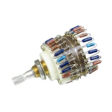 Imagem de MERIGLARE Atenuador de áudio estéreo de 23 etapas, potenciômetro de controle de volume, potenciômetro escalonado preciso montado para amplificador de alta, 250 Mil