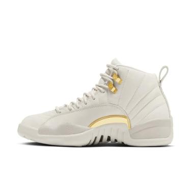 Imagem de Tênis feminino Air Jordan 12 retrô Phantom (fantasma/branco/dourado metálico), Fantasma/branco/ouro metálico, 42