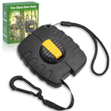 Imagem de Seaperk Grua de arco retrátil com suporte de árvore, corda de arco, equipamento de caça de arco, corda de bobina rápida e fácil para besta, arma, mochila, rifle, acessórios de caça de suporte de