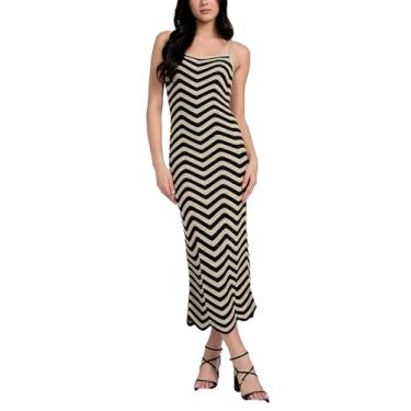 Imagem de GUESS Vestido feminino ecológico sem mangas Vera Chevron com renda nas costas, multicor, G