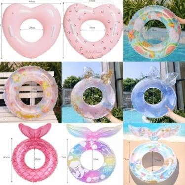 Imagem de Boia De Piscina Infantil Redonda Inflável Verão(Sereia)