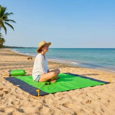 Imagem de Tapete Impermeável Esteira Grande 2,10x2m Praia Piquenique Camping - B