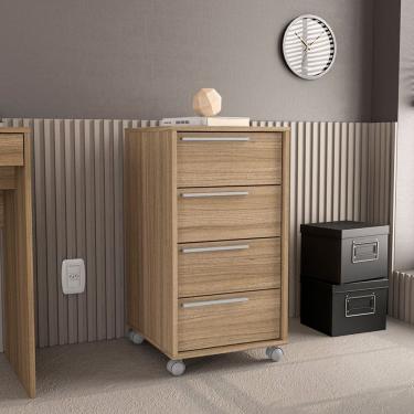 Imagem de Gaveteiro Maia 4 Gavetas Castanho Politorno Móveis