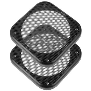 Imagem de OUNONA Tampa quadrada de metal para grade de subwoofer para carro com fácil instalação para alto-falantes de 10 cm