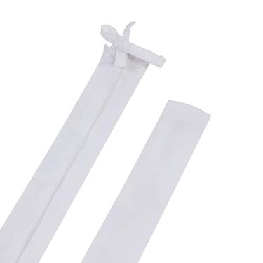 Imagem de Aspen Creative 15012-11A, capa de corrente e cordão de tecido de seda sintética branca, fácil de instalar para luminária, gerenciamento de cabos, capa de fio de lâmpada