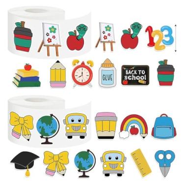 Imagem de Rolo de adesivos de volta às aulas, 1000 peças de material escolar para professores, adesivos de recompensa para álbuns, incentivos de sala de aula, artesanato DIY, lembrancinhas de festa (16 designs