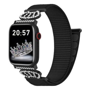 Imagem de Pulseiras de nylon compatíveis com Apple Watch série 10/9/8/7/6/5/4/3/2/1/SE de 38 mm, 40 mm, 41 mm, 42 mm, 45 mm, 46 mm, 49 mm, 40 mm, 40 mm, 40 mm, 40 mm, 41 mm, 41 mm, 41 mm, 42 mm, 44 mm, 4 e 2 e