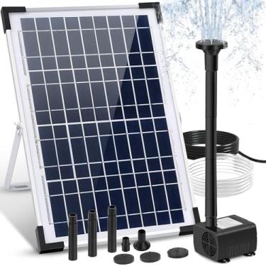 Imagem de Bomba de fonte solar 12W Fonte de água solar com 3 bicos de pulverização Bomba de água movida a energia solar 132 GPH Bomba solar para lagoa para jardim ao ar livre recursos de água