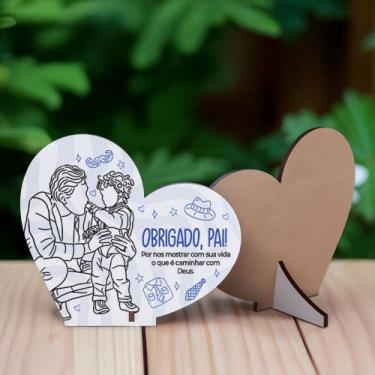 Imagem de Kit 10 Lembrancinhas Coração MDF Celebração Dia dos Pais - R9 Decor, O