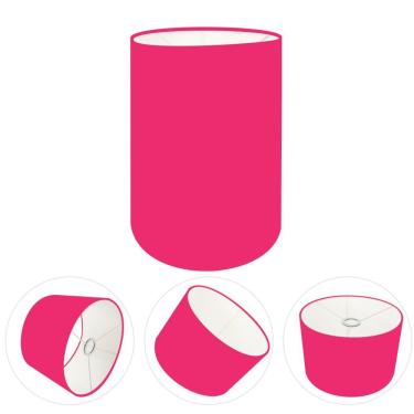 Imagem de Cúpula Abajur E Luminária Cilíndrica Vivare Cp-7006 ø18x25cm - Bocal Nacional Rosa-pink