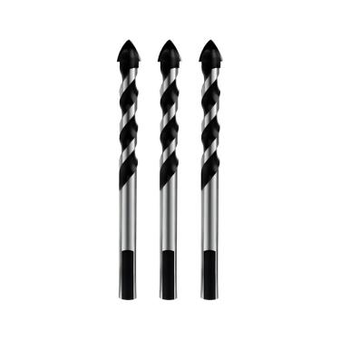 Imagem de Kit 3 Brocas 8mm Multiuso Multimaterial Fura Tudo Vidro Porcelanato Cerâmica Madeira Concreto Multifuncional